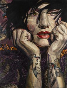 Tattoo Girl With Swallows-13.04.2022-81x106cm