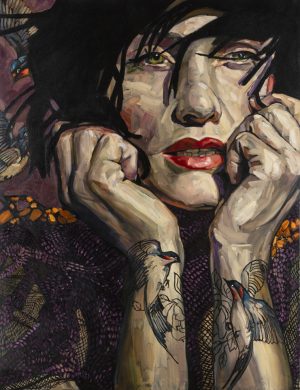 Tattoo Girl With Swallows-13.04.2022-81x106cm