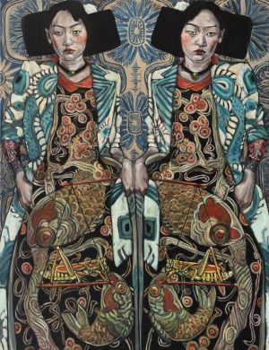 Twins and Crickets-90x120cm-2024